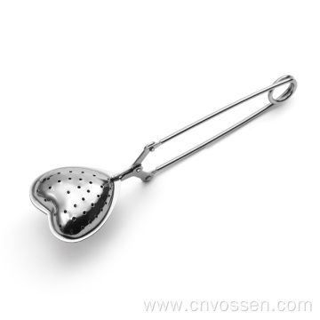 Stainless steel heart shaped tea infuser with handle